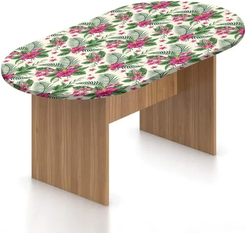 Miniatura 9 de Mantel ovalado ajustable para patio, mantel marroquí de poliéster elástico, mantel tradicional marroquí con estampado arábigo portugués, se adapta a