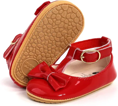 COSANKIM Zapatos planos Mary Jane con suela de goma antideslizante para bebés y niñas pequeñas zapatos de vestir de princesa