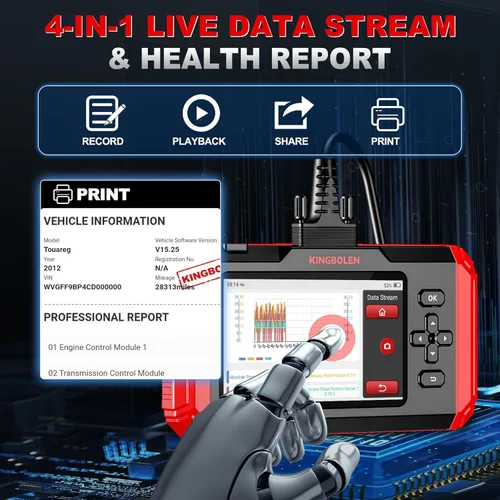 Miniatura 5 de KINGBOLEN Escáner OBD2 S500 Escáner de Automóviles, Herramienta de Diagnóstico con Actualización Gratuita de por Vida y 6 Reseteos, Reseteo