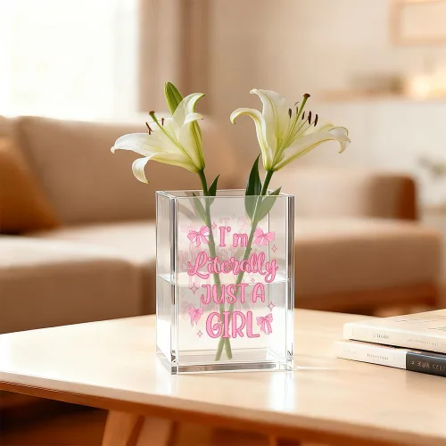 Miniatura 5 de I'm Literally Just A Girl - Organizador de cosméticos de acrílico para bolígrafos, divertido soporte de escritorio de acrílico para lápiz, bonitos