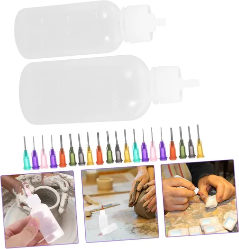 Miniatura 4 de EXCEART 1 juego de botellas de herramientas para esmalte de cerámica de punta fina botella de esmalte de cerámica herramienta de cerámica puntas