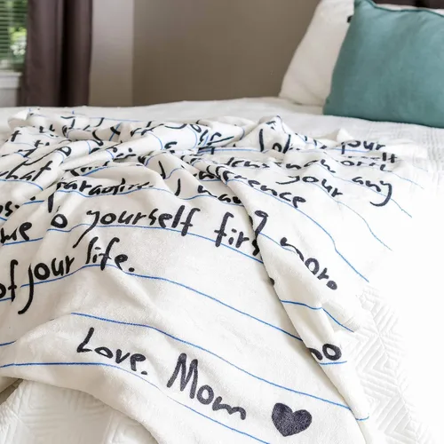 Miniatura 2 de Manta personalizada de forro polar, regalo de amor personalizado para mi hija, hijo de mamá, manta personalizada para esposo, esposa, carta escrita