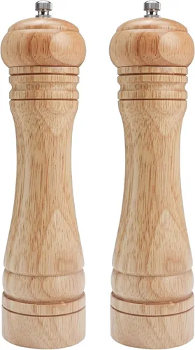 Miniatura 10 de Gulex® Molinillo de pimienta de madera, grosor ajustable, molinillo de pimienta de madera de 8 pulgadas, mecanismo de molienda de cerámica, molino