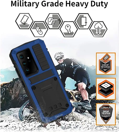Miniatura 6 de Simicoo Samsung S21 Ultra 5G - Funda de silicona resistente a prueba de golpes, resistente a los golpes, protector de pantalla integrado con soporte