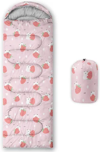 Miniatura 30 de QOOMO - Saco de Dormir para Acampar, para 3 Estaciones, Clima Cálido y Fresco, Ligero, Resistente al Agua, para Adultos y Niños, Equipo de Camping
