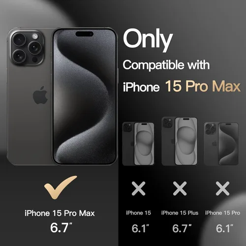 Miniatura 2 de JETech Funda para iPhone 15 Pro Max de 6.7 pulgadas, resistente protección resistente de doble capa, a prueba de golpes, funda protectora resistente
