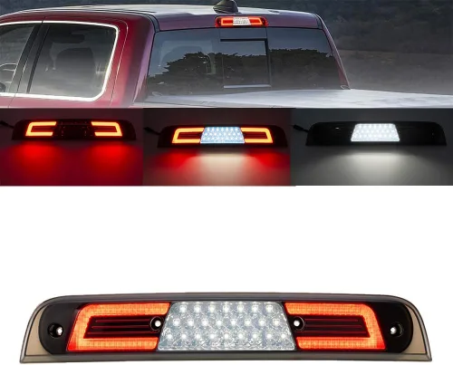 Luz de freno LED de 3ª luz de freno para RAM 1500 2019 2020 2021 2022 2023 2024 2025 Rebel HFE Laramie Lente roja, luces de techo traseras centrales