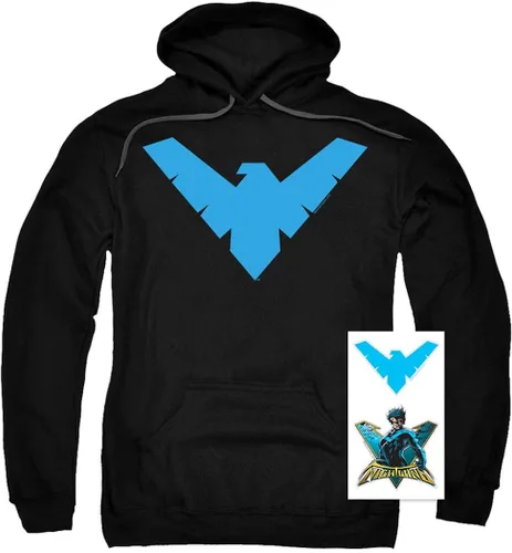 Miniatura 2 de Popfunk Sudadera clásica con capucha y calcomanías con logotipo de Nightwing