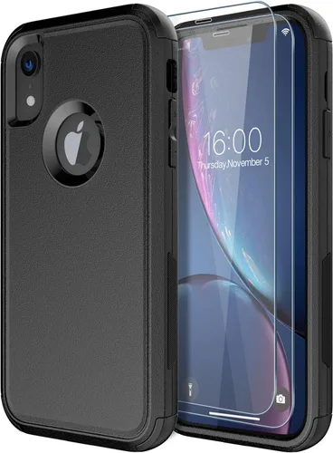Miniatura 22 de Diverbox Funda para iPhone XR [Protector de Pantalla de Vidrio Templado] [A Prueba de Golpes] [A Prueba de Caídas] Funda de Teléfono de Protección