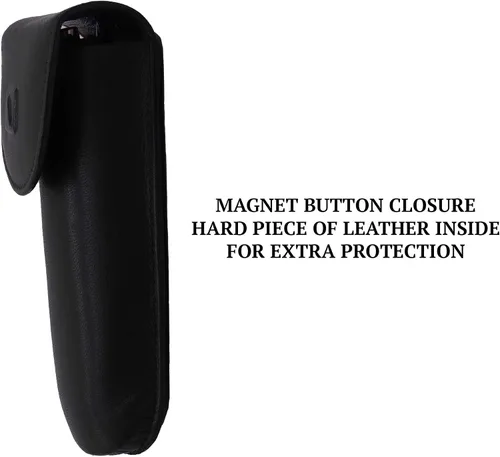 Miniatura 3 de Funda rígida para gafas de cuero genuino de grano completo para hombres y mujeres