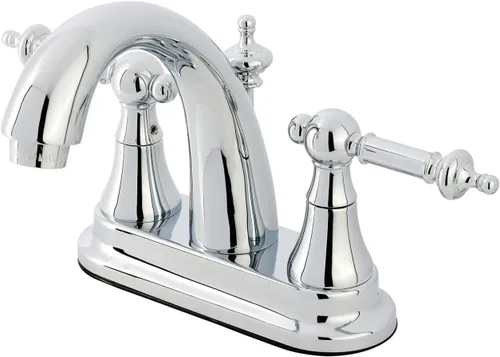 Miniatura 2 de Kingston Brass KS7612TL Templeton - Grifo de lavabo de 4 pulgadas de altura alta con ventana emergente de latón, latón pulido