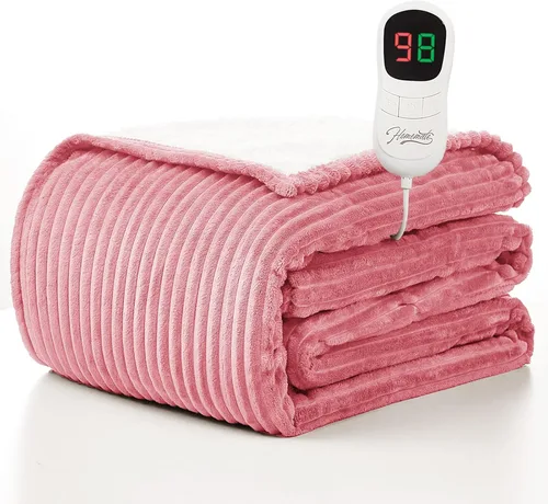 Miniatura 21 de Homemate Manta térmica eléctrica de 50 x 60 pulgadas, manta térmica de 1/2/4/6/8 horas de apagado automático, 10 niveles de calor, protección contra