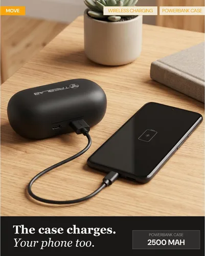 Miniatura 10 de TREBLAB Auriculares inalámbricos X4 con ganchos para los oídos, batería 253H, micrófono ENC, Bluetooth 5.4, funda de carga USB-C, IPX5 impermeable