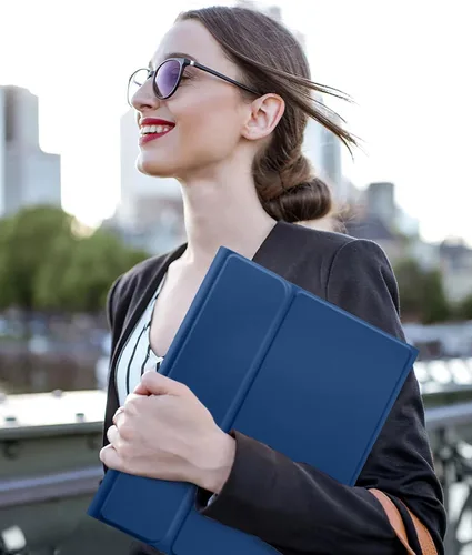 Miniatura 8 de Harvopu Funda compatible con iPad de 11ª y 10ª generación con teclado, funda tipo folio con soporte para lápices, trackpad multitáctil, Azul marino