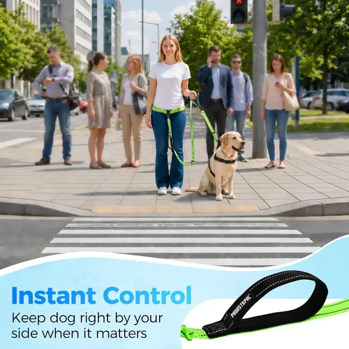 Miniatura 4 de Correa de perro grande manos libres, correa elástica de 6 a 8 pies con cinturón para perro de hasta 150 libras, correr, caminar, trotar