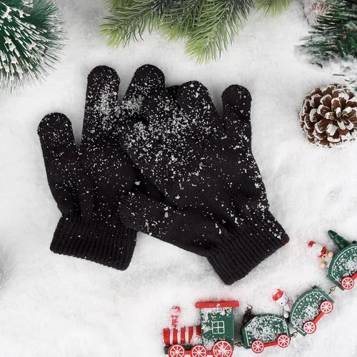 Miniatura 6 de Glooarm Paquete de 8 gorros y guantes para niños, gorro de punto para niños, guantes de invierno para niños y niñas