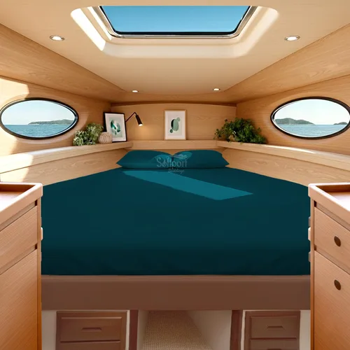 Miniatura 25 de Universal V Berth - Juego de sábanas de 4 piezas para barco, 100% algodón egipcio, la mejor ropa de cama de barco V, se adapta a colchones de hasta