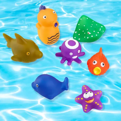 Miniatura 3 de Paquete de 9 juguetes de baño que cambian de color sin agujeros para niños pequeños, bebés, juguetes de mesa de agua que cambian de color, criaturas