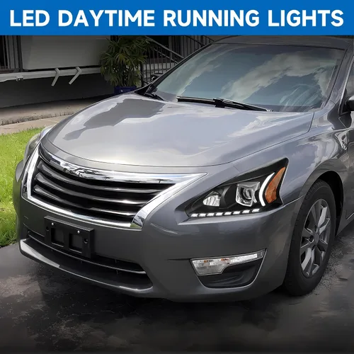 Miniatura 4 de Conjunto de faros delanteros con proyector 500% más brillante para 2013-2015 13-15 Altima con DRL LED, luz de giro secuencial 2013 2014 2015 13 14