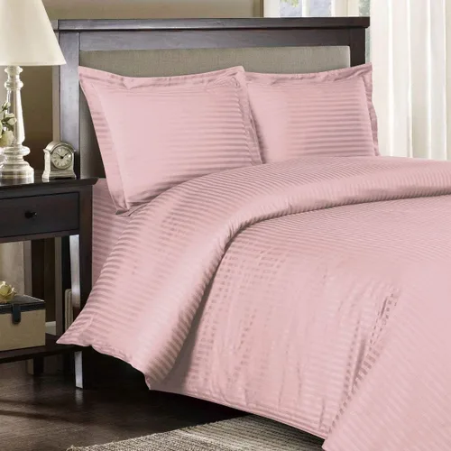 Miniatura 5 de Royal Bedding Funda de edredón de 300 hilos, 3 piezas, color negro a rayas, funda de edredón con lazos en las esquinas