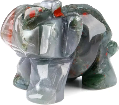 Miniatura 11 de QINJIEJIE Cristales de jade amarillo, decoración de elefante, bonitas piedras de escritorio, figurita, gemas naturales, decoración de la suerte