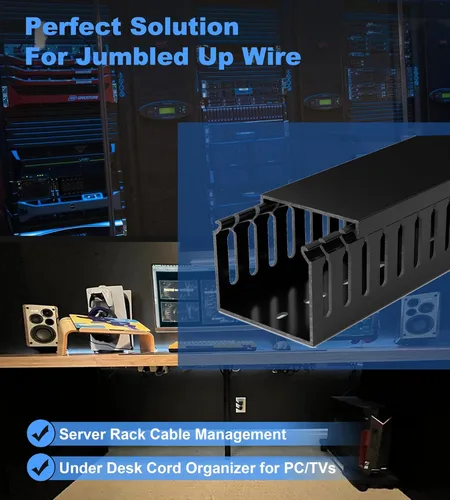 Miniatura 6 de ZhiYo Canaleta de gestión de cables para rack de servidor profesional de A2 pulg. x An2.4 pulg., kit de canaleta de cables de 95 pulg.