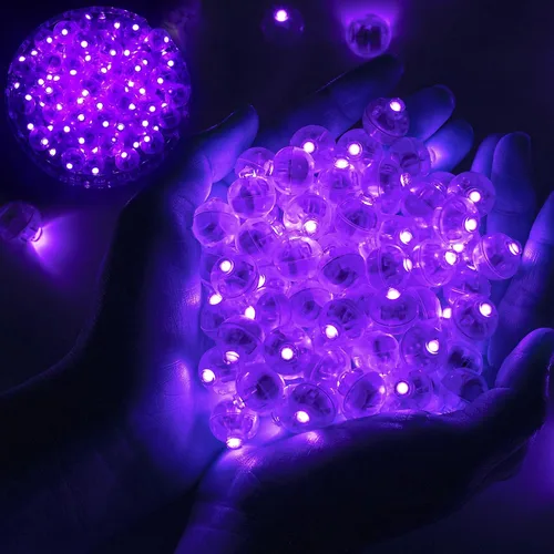 Miniatura 21 de 50 luces de globo, mini luces LED, redondas, largas esperas, lámpara de bola para linterna de papel, fiesta de cumpleaños, Navidad, Halloween, Azul