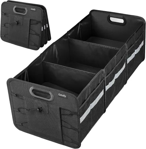 Organizador de maletero para automóvil, organizador plegable para maletero con múltiples bolsillos, organizador de almacenamiento de 3