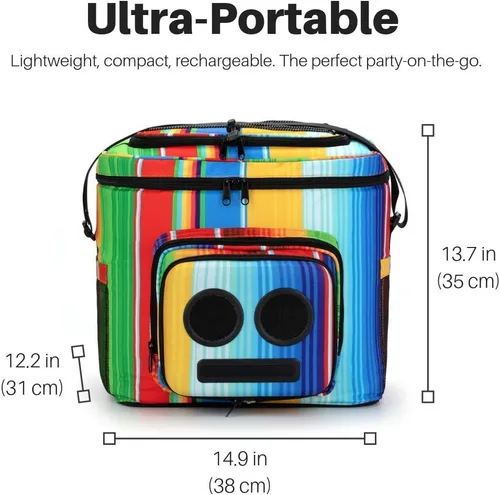 Miniatura 4 de Super Real El enfriador número 1 con altavoces y subwoofer (Bluetooth, 20 vatios) para fiestas/festivales/barco/playa. Enfriador de altavoces