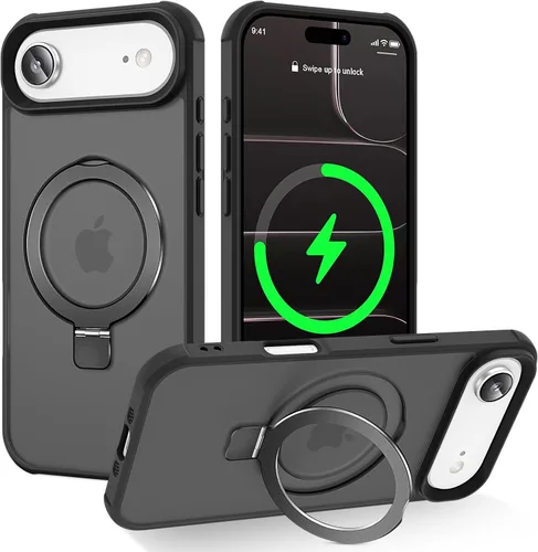 Miniatura 25 de CHAOFEnG Funda magnética compatible con iPhone 11 con soporte, prueba de caídas de grado militar, compatible con imán, anillo translúcido, parte