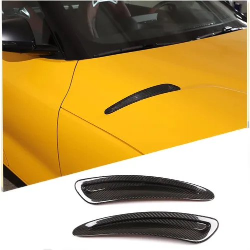 Cubierta de ventilación de aire de fibra de carbono real para capó, compatible con Toyota Supra GR A90 A91 MK5 2019-2025, moldura adhesiva de salida