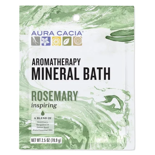 Aura Cacia Baño mineral de aromaterapia, romero inspirador, paquete de 2.5 onzas (paquete de 3)