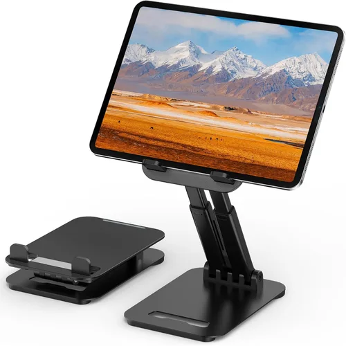 Soporte para tableta Tonmom para iPad, soporte para tableta ajustable para escritorio, soporte para monitor portátil plegable compatible con