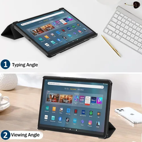 Miniatura 4 de Miimall Compatible con Fire Max 11 Tablet Case 2023, cubierta trasera ultradelgada y delgada, triple atril, de piel lisa, a prueba de golpes, funda