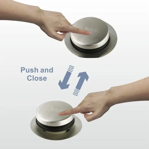 Miniatura 4 de HIDROP Kit de Conversión de Drenaje Tip Toe para Bañera, Kit de Recambio de Drenaje para Baño en Níquel Cepillado con Placa Frontal