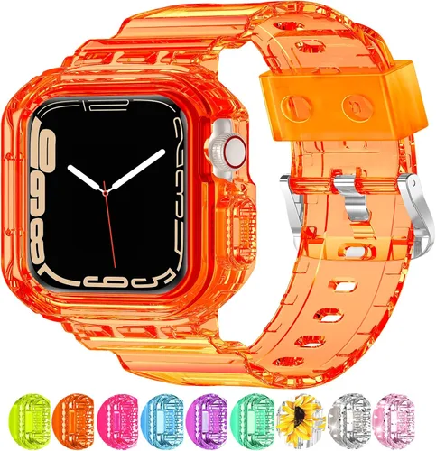 Miniatura 67 de XYF Compatible con correas cristalinas para Apple Watch de 1.929 in, 1.811 in, 1.772 in, 1.732 in, 1.654 in, 1.614 in, 1.575 in, 1.496 in, funda