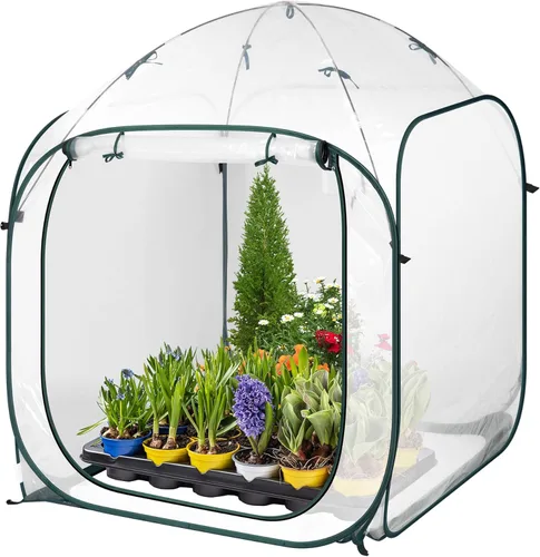 VIVOSUN Invernadero portátil para caminar de 49 x 49 x 63 pulgadas, con cubierta de PVC y base desmontable, emergente instantáneo y plegable, mini