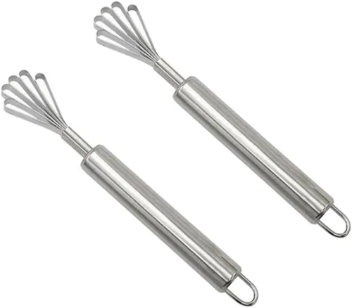 Rallador raspador de carne de coco de acero inoxidable, multiuso para escamas de piel de pescado, removedor de pelador para cocina (paquete de 2)
