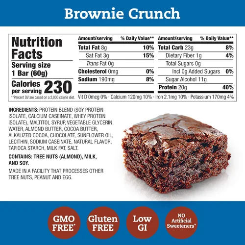 Miniatura 2 de think! Barras de proteína, sin gluten, barra energética sin azúcar con aislado de proteína de suero, brownie, barras nutricionales, sin edulcorantes