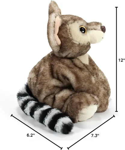 Miniatura 8 de The Petting Zoo Ringtail - Peluche de gato, regalos para niños, animales salvajes de la vida silvestre, juguete de peluche lémur de 9 pulgadas