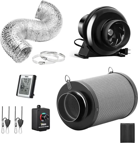 Miniatura 9 de iPower Ventilador de ventilación en línea de conducto de 4 pulgadas y 195 CFM, ventilador de escape HVAC para tienda de cultivo, invernaderos
