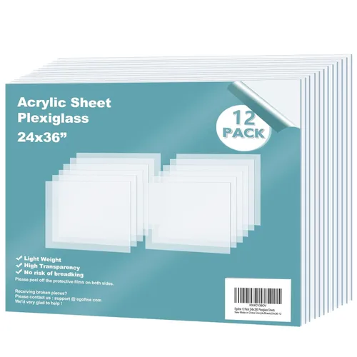Miniatura 43 de Egofine Láminas de Plexiglás Láminas de Acrílico Paquete de 12 de 8.5x11'' 0.04 de Grosor Plástico Transparente Fundido Cristal Plexi Transparente