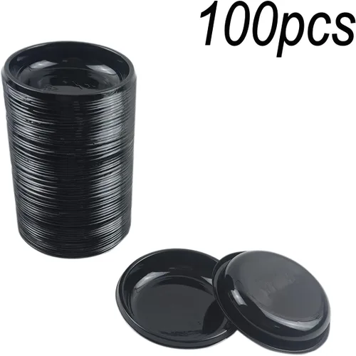 Miniatura 4 de 100 mini platos de salsa de inmersión de 3.11 x 3.11 pulgadas, juego de platos redondos desechables de plástico para salsa de soja negra, bandeja