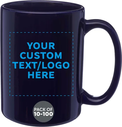 Miniatura 14 de DISCOUNT PROMOS Tazas de café de cerámica grandes personalizadas de 15 onzas, juego de 10/50/100, paquete personalizado a granel, perfecto