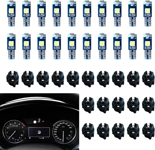 Miniatura 9 de NTNEV Focos LED para salpicadero superbrillantes, T5 37 74 Bombilla LED con enchufe de bloqueo giratorio PC74 PC37 para panel de instrumentos, luz