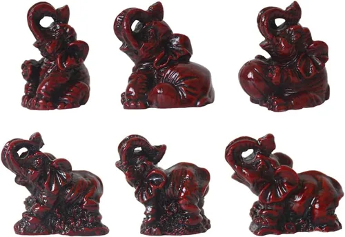 Mini estatua de elefante, figuras de elefantes indios de resina Feng Shui para decoración del hogar, oficina, familia, animales, regalos de regreso