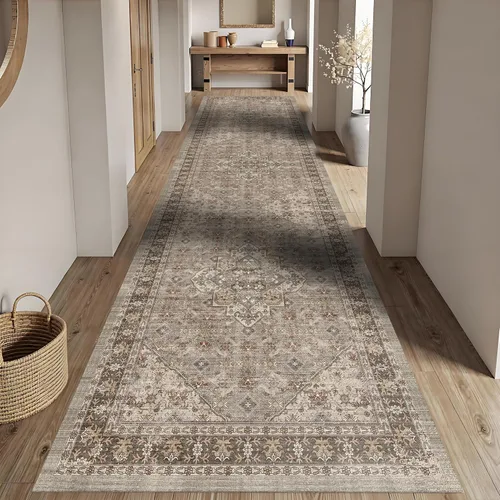 Miniatura 34 de Alfombra vintage lavable de 2 x 3: alfombra pequeña resistente a las manchas para baño, entrada, antideslizante, para dormitorio, ultra suave
