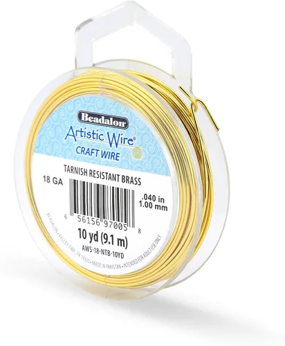 Miniatura 40 de Artistic Wire - Alambre para manualidades (calibre 10, 1,5 m, latón resistente a las manchas)