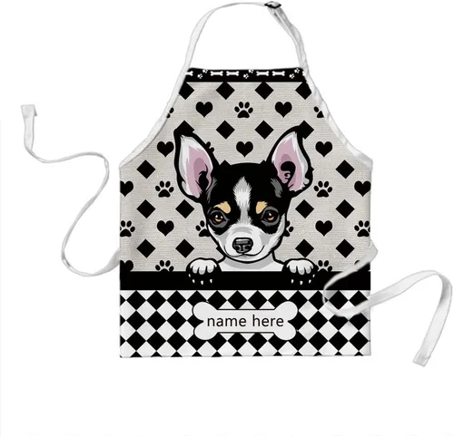 Miniatura 26 de Delantal lindo de lunares de perro personalizado Peeking Dog Boxer, Boxer-2