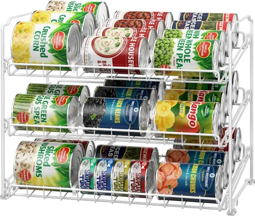 Miniatura 12 de Simple Houseware Estante Organizador de Latas Apilable para Despensa/Gabinete – 11.5 pulgadas de profundidad x 17 pulgadas de ancho x 13.75 pulgadas